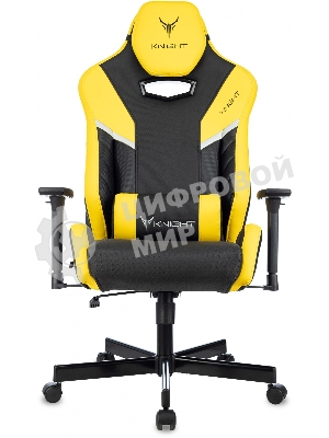 Кресло игровое Knight Thunder 5X черный/желтый эко.кожа крестов. металл