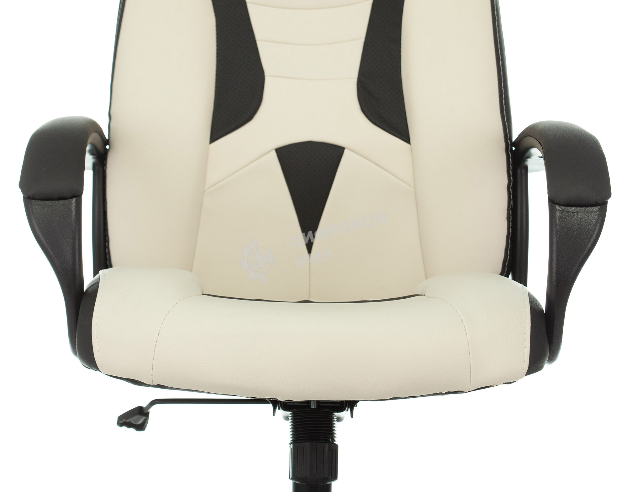 Кресло игровое Бюрократ Zombie 8 белый/черный, искусственная кожа, крестовина пластик