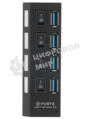 USB-концентратор Smartbuy SBHA-7304-W, USB 3.0, USB 4 порта, USB