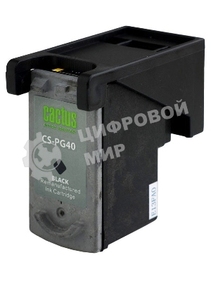 Картридж струйный Cactus CS-PG40 черный (18 мл) для Canon Pixma MP150/MP160/MP170/MP180/MP210/MP220/MP450/MP460/MP470/iP1200/iP1300/iP1600/iP1700/iP1800/iP190