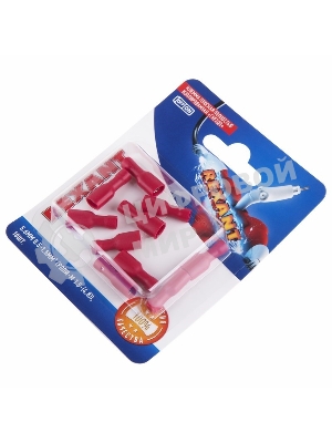 Клемма плоская Rexant, полностью изолированная гнездо - 5.6 мм, 0.5-1.5 мм², (РППи-м 1.5-(4.8)/FDFD1.25-187(8)), в упак. 10 шт.