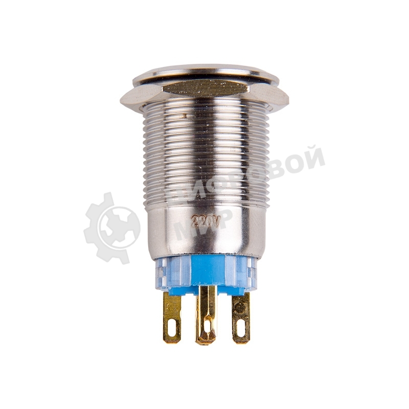 Кнопка антивандальная Rexant Ø19 250В Фикс (5с) ON-OFF/OFF-ON подсв/зеленая