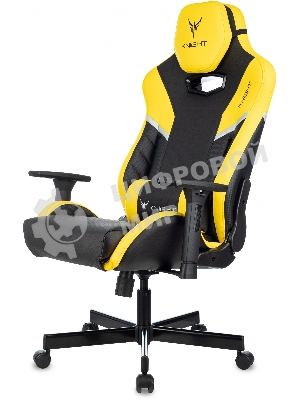 Кресло игровое Knight Thunder 5X черный/желтый эко.кожа крестов. металл