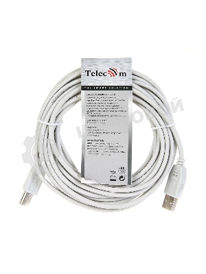 Кабель TELECOM USB2.0 A to B (5.0м)