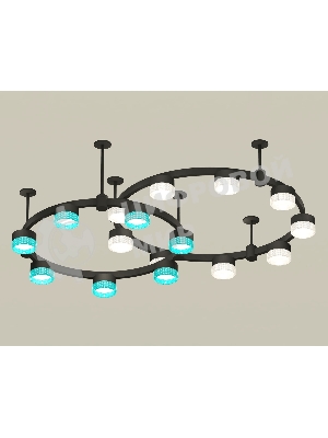 Светильник Ambrella light XR92221210/16 SBK/CL/BL черный песок/прозрачный/голубой GX53