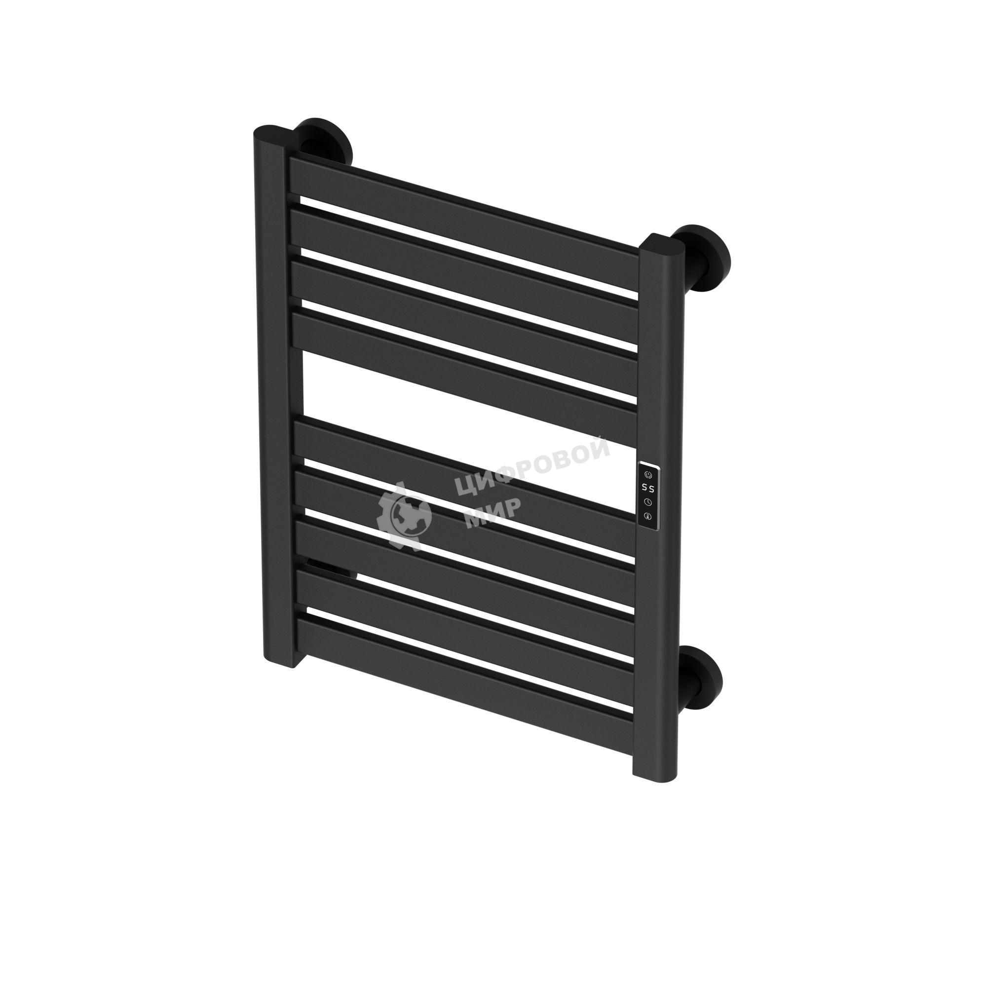 Полотенцесушитель дизайнерский электрический BAU Elite Elegant Black 60х45, подключение справа, черн
