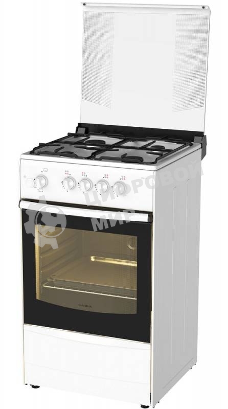 Плита газовая Darina 1B GM 441 005 W белый/черный, конфорок 4 шт, духовка 50 л, 50 см x 85 см x 51 см