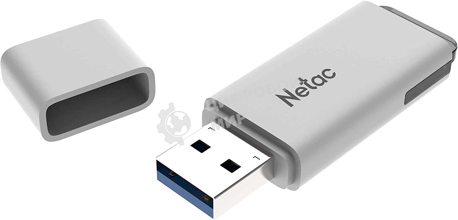 Флешка USB Netac U185 (NT03U185N-008G-20WH), 8Gb, USB 2.0, R/W 25/10, белый/серый