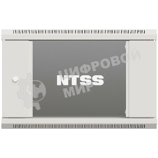 Шкаф коммутационный NTSS Премиум (NTSS-W9U6045GS-2) настенный 9U 600x450 мм пер. дв. стекл 60 кг серый IP20 сталь