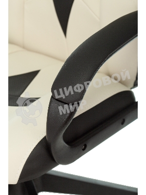 Кресло Бюрократ Zombie 8 белый/черный, экокожа, 120 кг, механизм качания