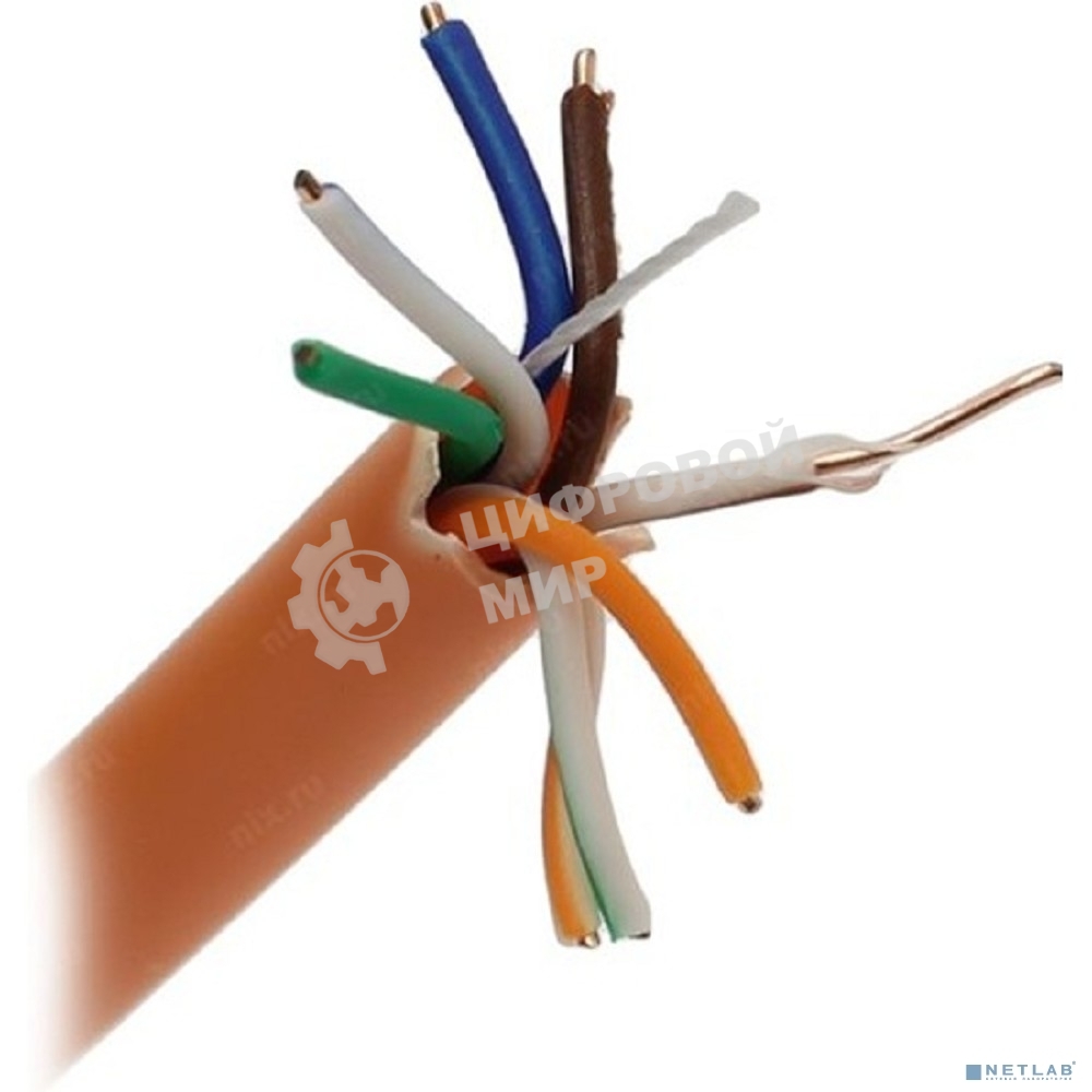 Кабель ExeGate UTP 4 пары кат.5e медь, 24AWG, LSZH, бухта 305м, оранжевый