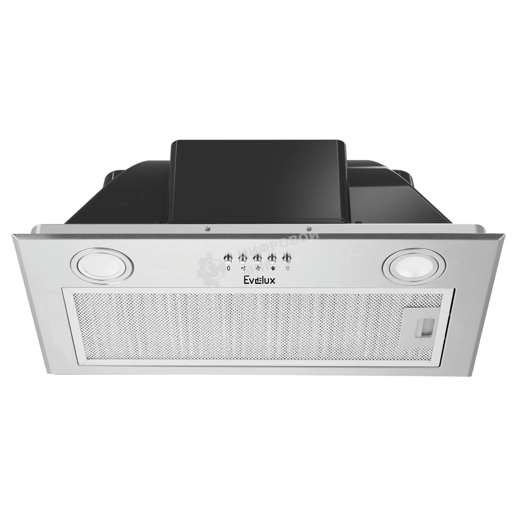 Вытяжка встраиваемая Evelux Margit 60 X серебристый, 53 см, 750 куб. м/ч, 52 дБ
