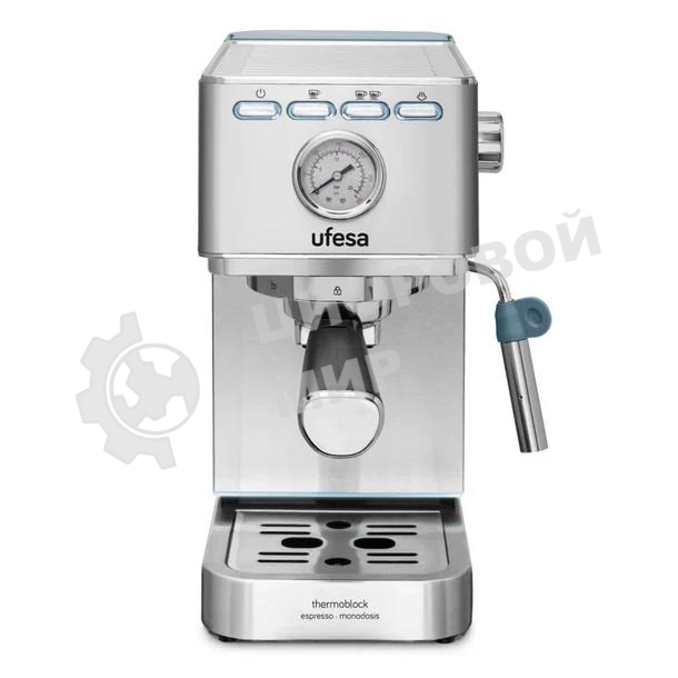 Кофеварка рожковая Ufesa CE8030 MILAZZO серебристый, исп. кофе - молотый, 1.4 л, 1350 Вт, 20 бар