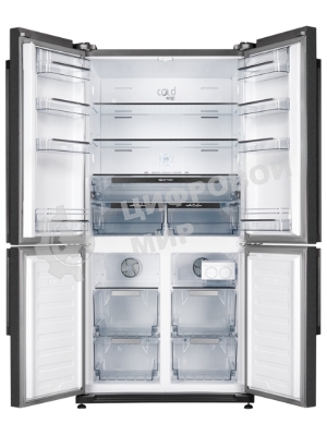 Холодильник Kuppersberg NMFV 18591 DX темный металл трехкамерный 390/170л морозилка снизу, No Frost, Side by Side