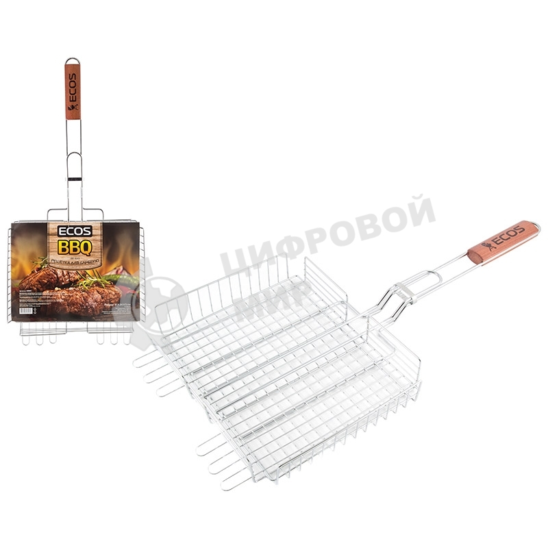 Решетка для барбекю ECOS RD-102D(глубокая, регулир. глубина, р-р 31х24х5 см, общая длина 65 см)