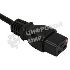 Шнур питания Lanmaster с блокировкой C19-C20, 3х1.5, 220В, 16А, черный, 1 метр