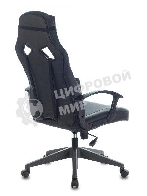 Кресло игровое Zombie DRIVER черный/белый, искусственная кожа, с подголов. крестовина пластик