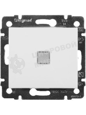 Механизм выключателя 1-кл. СП Valena 10А IP31 с зел. инд. бел. Legrand 774410