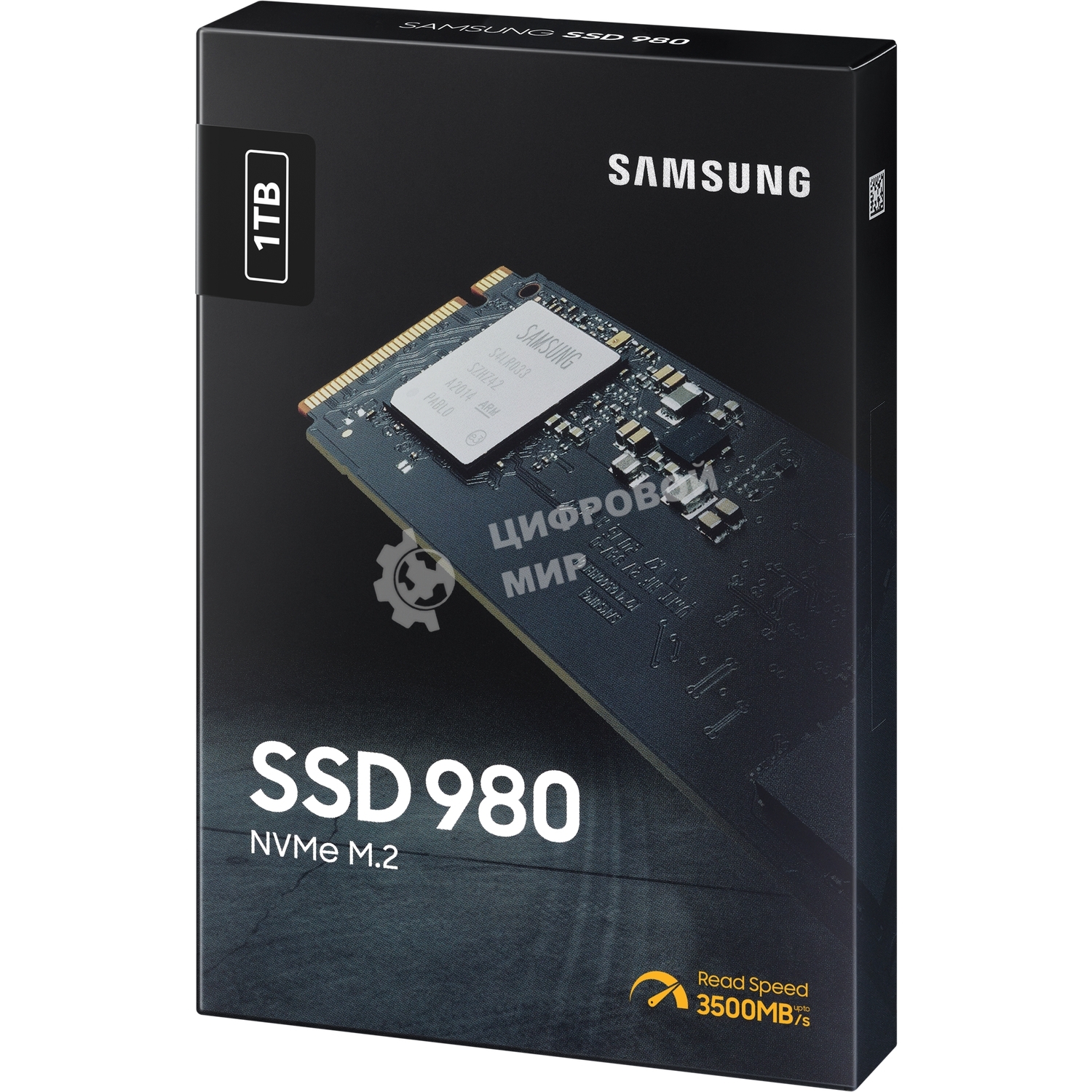 Накопитель SSD Samsung 980, 1000Gb, PCIe 3.0 x4, M.2 2280, NVMe, R/W 3500/3000