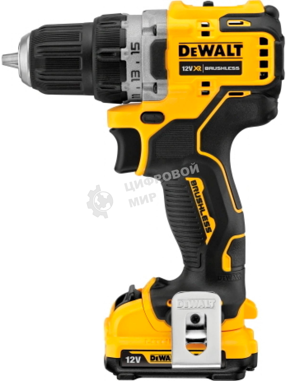 Дрель-шуруповерт DeWalt DCD701D2, Аккумуляторная, 12В, 2 АКБ, Кейс