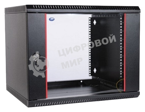 Шкаф телекомм. настенный разборный ЦМО 9U (600х650) дверь стекло, черный