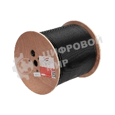 Кабель витая пара Rexant F/UTP, CAT 6, PE, 4PR, 23AWG, OUTDOOR, SOLID, черный, 305м
