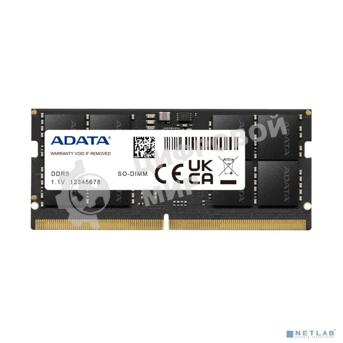 Оперативная память ADATA, DDR5, 16GB (1x16GB), 4800MHz, CL40, SO-DIMM