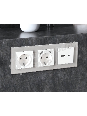 Рамка ALFA Platos (Серебро Стекло органическое) 5-ая AF330405