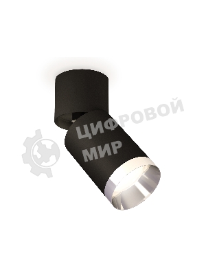 Светильник Ambrella Light XM6313042 SBK/BK/PSL черный песок/черный/серебро полированное MR16 GU5.3 (A2221, C6313, N6132)