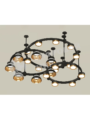 Светильник Ambrella light XR92222001/22 SBK/PYG/CL черный песок/золото желтое полированное/прозрачный GX53