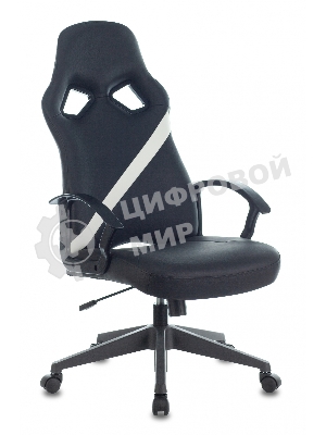 Кресло игровое Zombie DRIVER черный/белый, искусственная кожа, с подголов. крестовина пластик