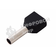 Наконечник штыревой втулочный изолированный Rexant F-8 мм 2х1.5 мм² (НШВи(2) 1.5-8/НГи2 1,5-8) черный