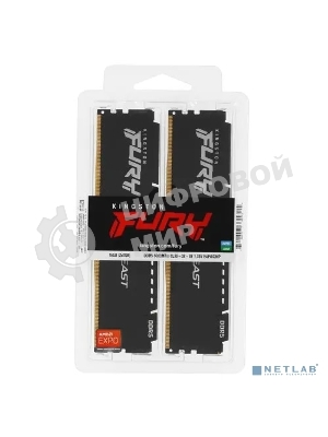 Оперативная память Kingston Fury Beast, DDR5, 16GB (2x8GB), 6000MHz, CL36, с радиаторами, черный
