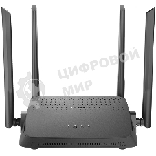Роутер беспроводной D-Link DIR-825/RU/R7 (DIR-825/RU/R7A) AC1200 10/100/1000BASE-T черный