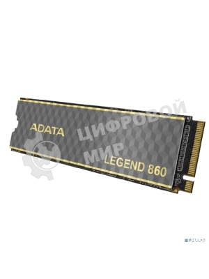 Накопитель SSD ADATA LEGEND 860, 500Gb, PCIe 4.0 x4, M.2 2280, NVMe, R/W 5000/3000, с радиатором