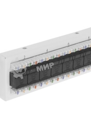 Патч-панель LANMASTER компактная 24 порта, UTP, кат.6, 0.5U