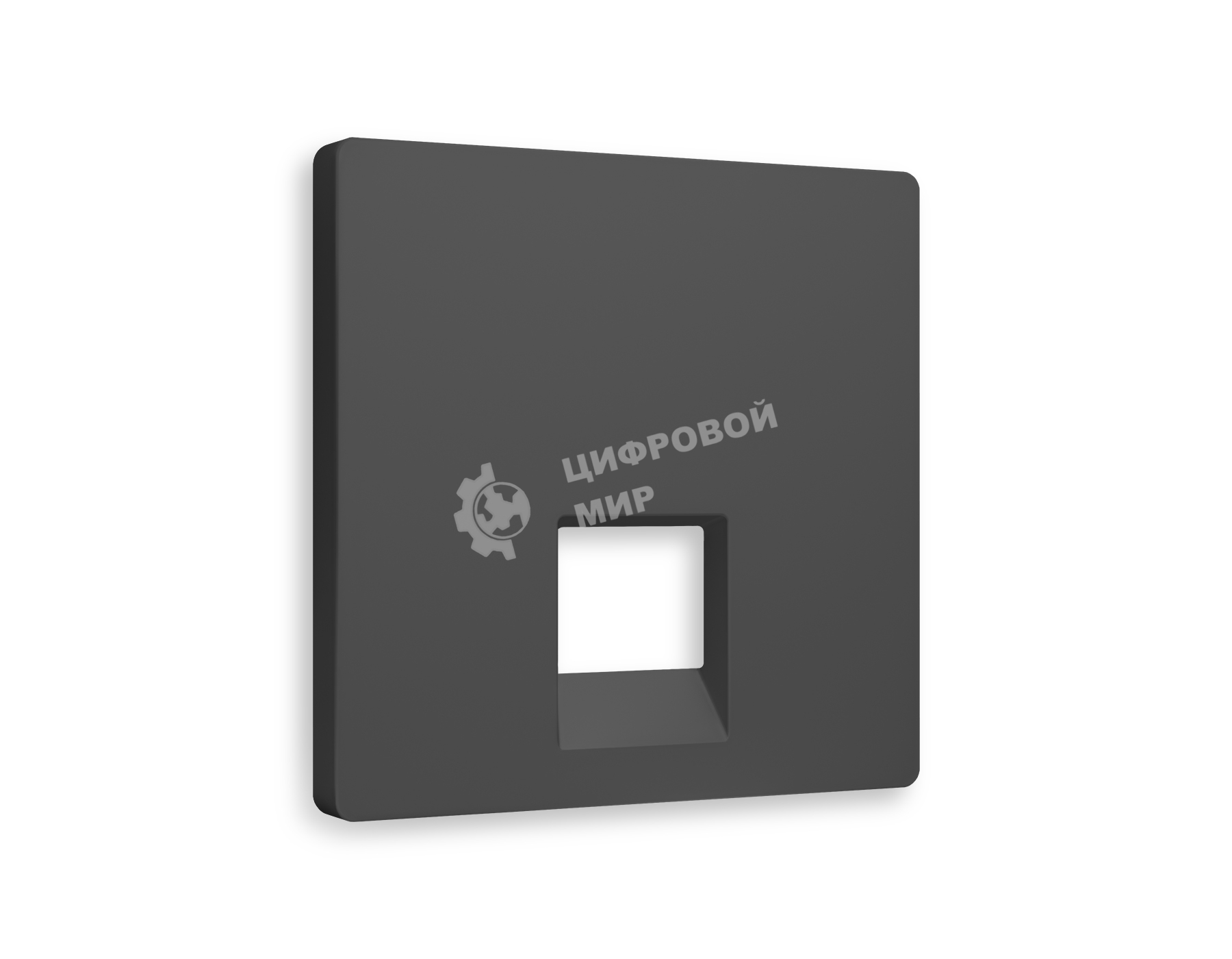 Лицевая панель ALFA (Графит Мягкое касание) для компьютерной/телефонной розетки RJ-45/RJ-11 QUANT AP9120