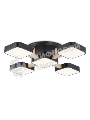 Светильник Ambrella light FL4883/5 BK/WD черный/дерево 90W 3000-6000K 675*675*110 (без ПДУ)