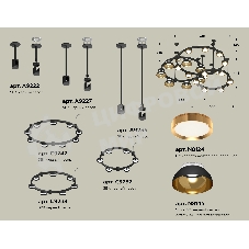 Светильник Ambrella light XR92222001/22 SBK/PYG/CL черный песок/золото желтое полированное/прозрачный GX53