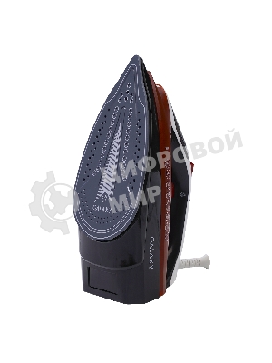 Утюг Galaxy GL 6131, оранжевый, паровой, 2500 Вт, подача пара до 50 г/мин, паровой удар до 230 г/мин, функции: автоотключение, самоочистка, антикапля, антинакипь, функция увлажнения, вертикальное отпаривание, керамическое покрытие подошвы, защита от перегрева, индикатор нагрева, резервуар для воды 370 мл