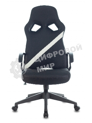 Кресло игровое Zombie DRIVER черный/белый, искусственная кожа, с подголов. крестовина пластик