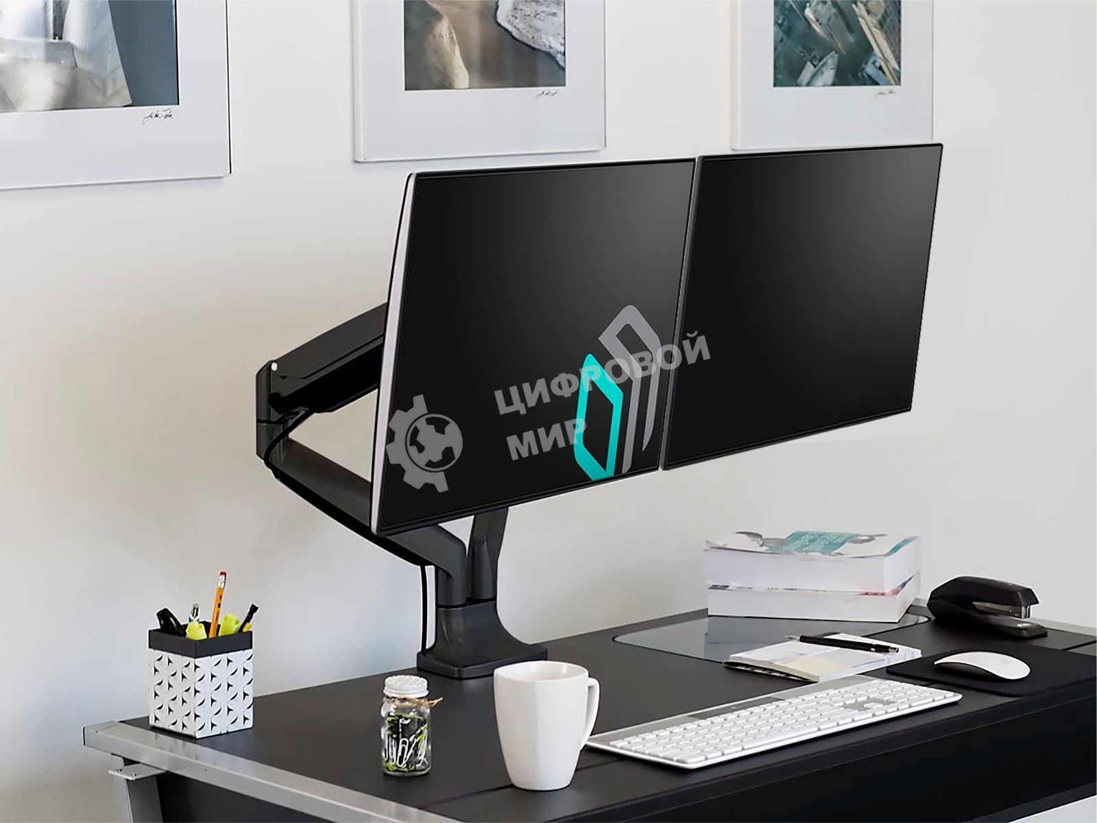 Кронштейн для 2 мониторов ONKRON G200 для монитора 13