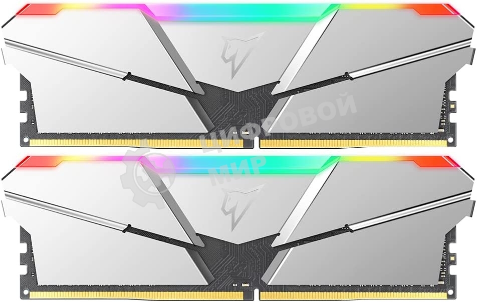 Оперативная память NETAC Shadow, DDR4, 16Gb (2x8Gb), 3200MHz, CL14, DIMM, с радиаторами, RGb, серебристый