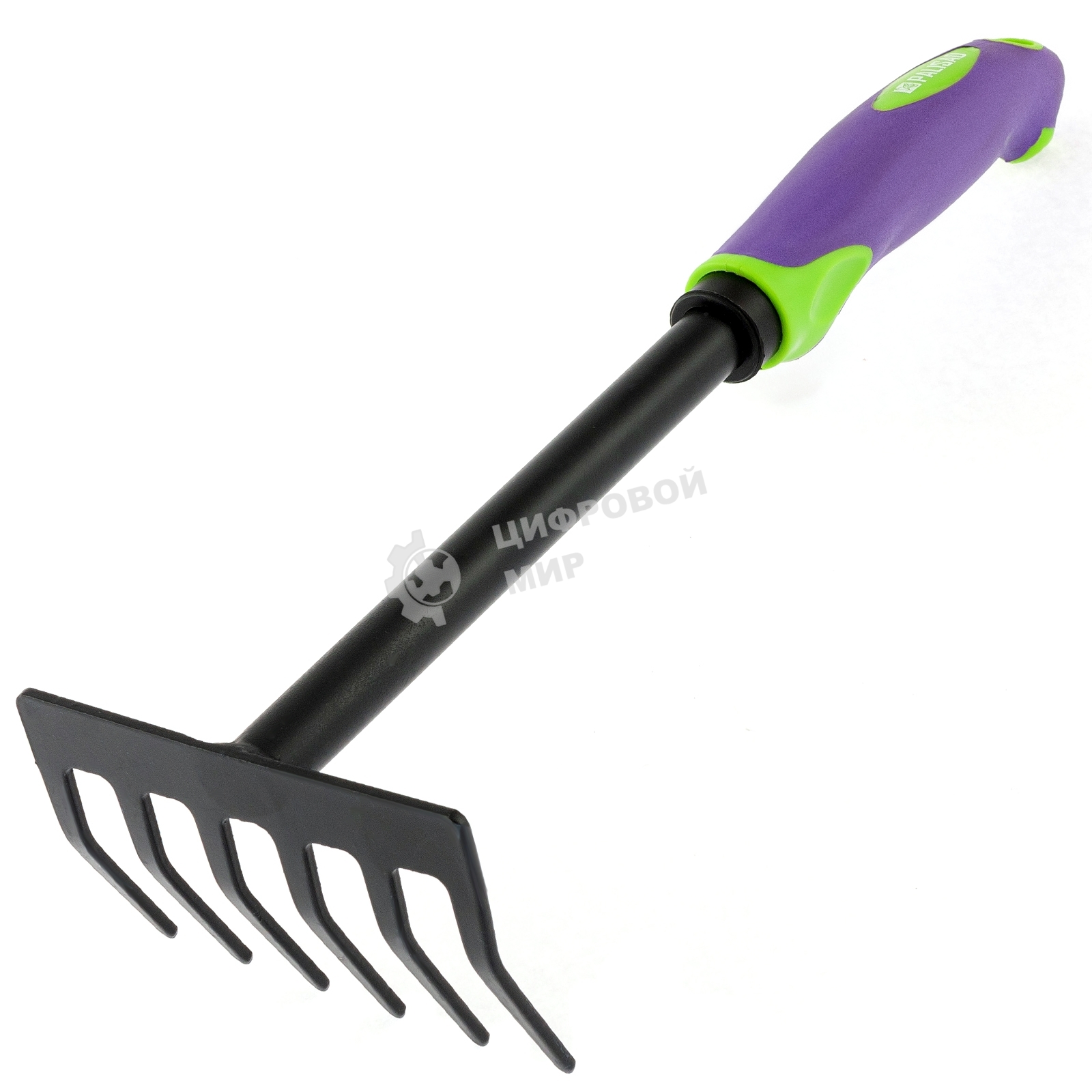 Грабли 6-зубые Palisad, 110х300 мм, стальные, обрезиненная эргономичная рукоятка, LSR1