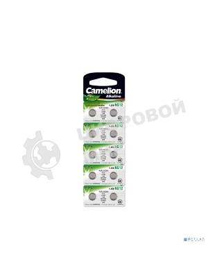 Батарейки для часов Camelion G12 BL-10 Mercury Free (AG12-BP10(0%Hg), 386A/LR43/186) (10 шт. в уп-ке)