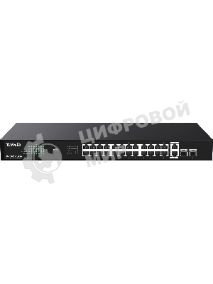 Коммутатор неуправляемый Tenda TEG1128P-24-250W PoE, 26x1 Гбит/с, PoE 24х30 Вт (до 230Вт), SFP 2х1 Гбит/с
