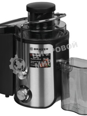 Соковыжималка BRAYER BR1711 серебристый, центробежная, 800 Вт, 500 мл, механическое