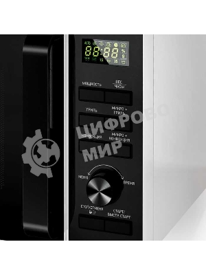 Микроволновая печь BBK 25MWC-992T/WB белый/черный, 25 л, 900 Вт, переключатели - кнопки, поворотный механизм