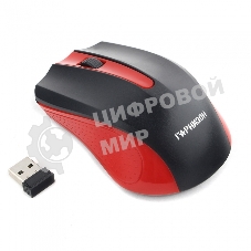 Мышь беспроводная Гарнизон GMW-430R красный, 1200 dpi, радиоканал, USB, кнопки - 3