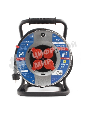 Удл. на мет. катушке “Power Cube” IP44 16А 50м резина 3*2,5мм2 4 роз. с/з